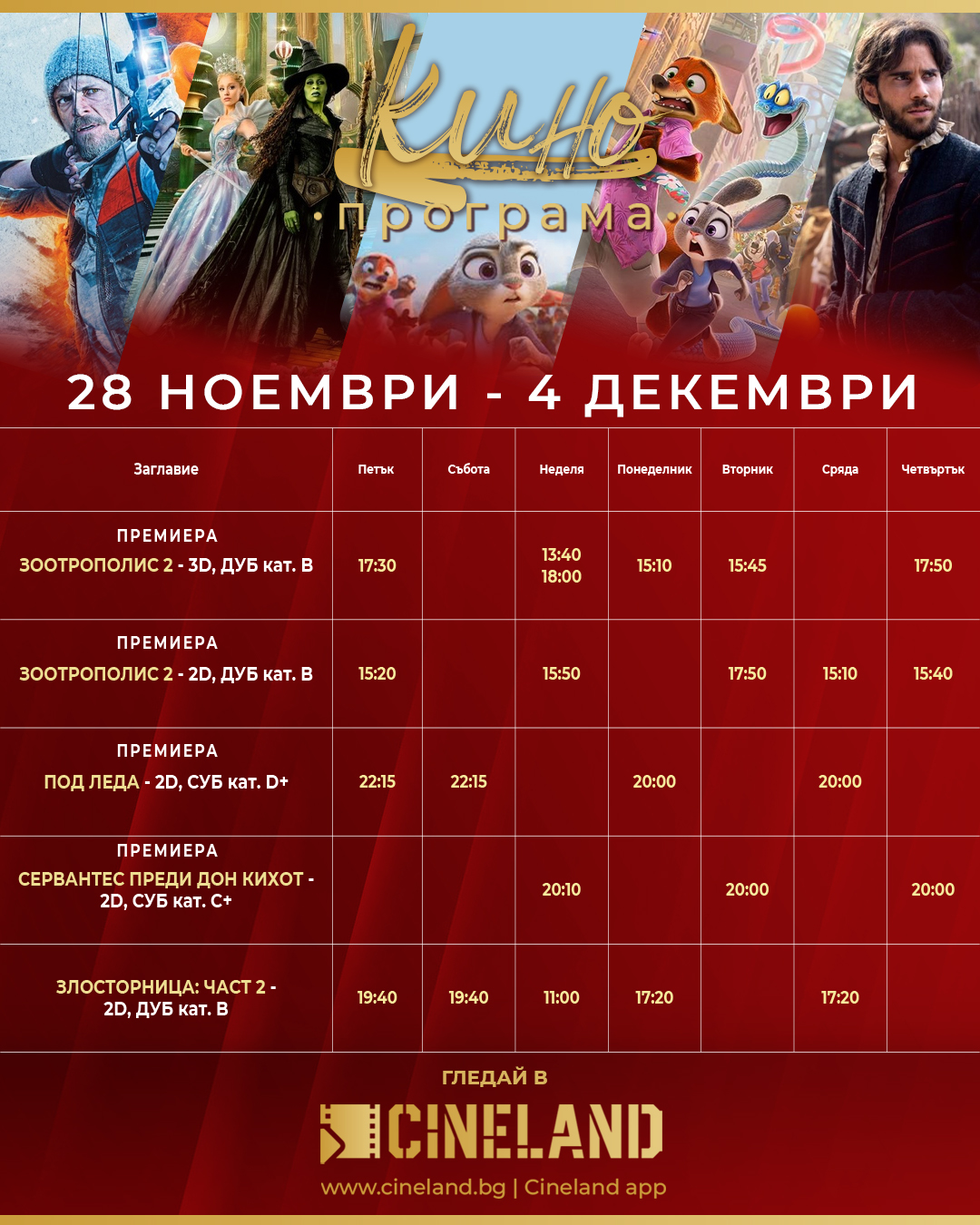 🎥 ���� �������� �CineLand ���������" - 28.11 - 04.12.2025 �.